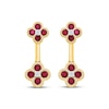 Thumbnail Image 2 of Lab-Created Ruby & White Lab-Created Sapphire Drop Earrings 10K Yellow Gold