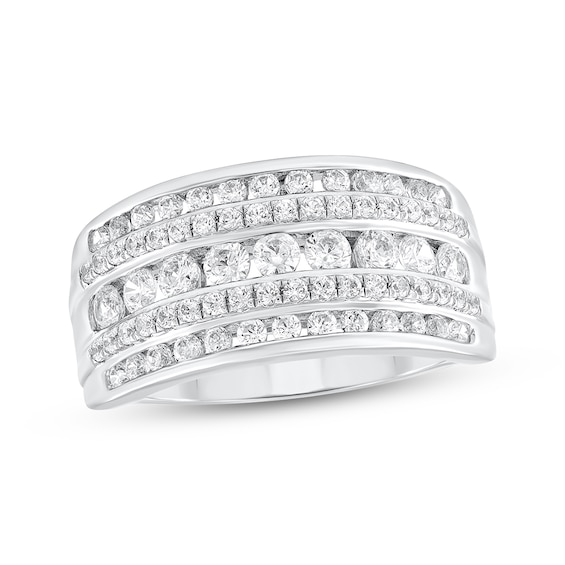 Adore Five-Row Diamond Anniversary Ring 7/8 ct tw 10K White Gold