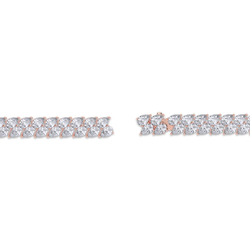 Main Image 3 of KAY Lab-Grown Diamonds Pear-Shaped Two-Row Tennis Bracelet 20 ct tw 14K Rose Gold 7"