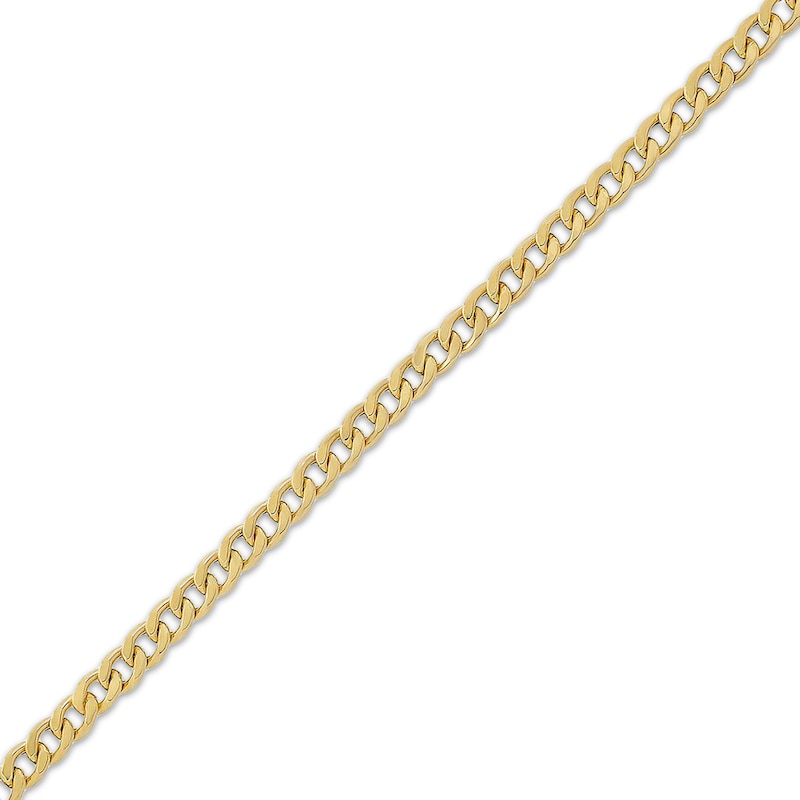 Main Image 2 of 4.5mm Curb Chain Bracelet Hollow 10K Yellow Gold 7.5"