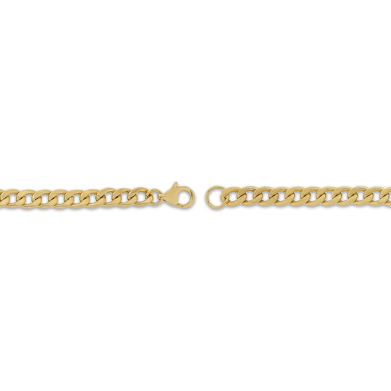 Main Image 3 of 4.5mm Curb Chain Bracelet Hollow 10K Yellow Gold 7.5"
