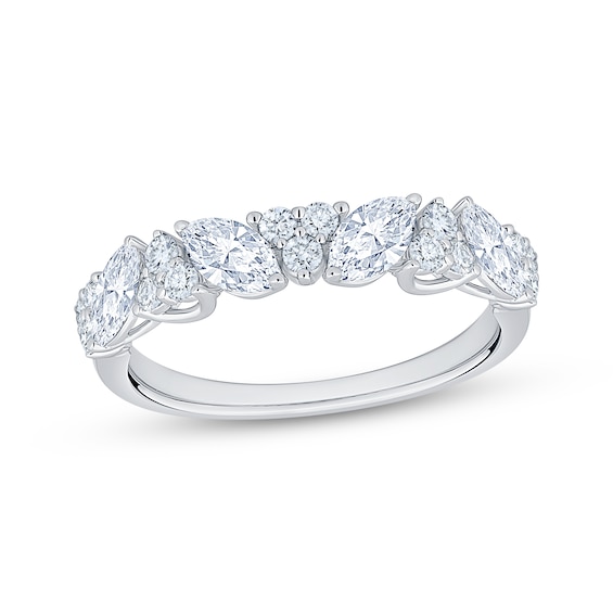 Adore Lab-Grown Diamonds Round & Marquise-Cut Anniversary Ring 7/8 ct tw 14K White Gold