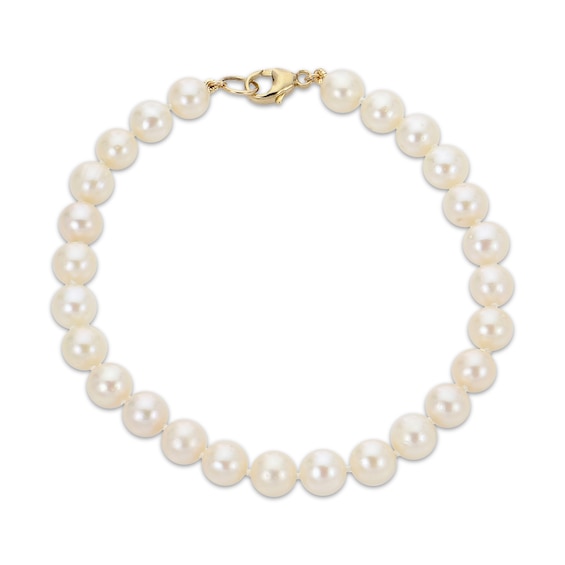 Cultured Pearl Bracelet 14K Yellow Gold 8.5"