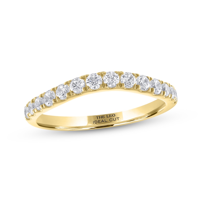 Main Image 1 of THE LEO Ideal Cut Round-Cut Diamond Wedding Band 1/2 ct tw 14K Yellow Gold