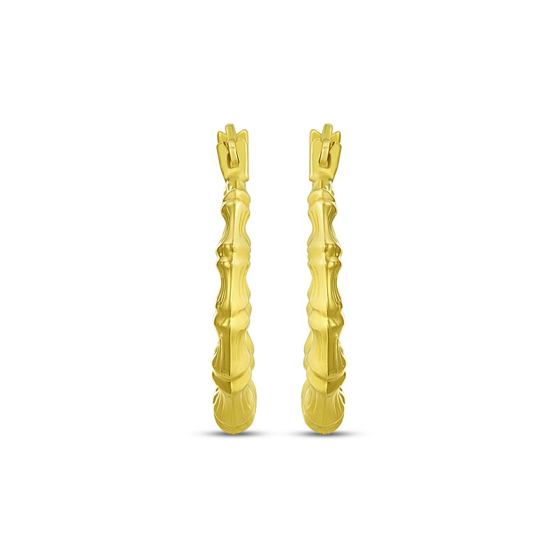Main Image 2 of Bamboo Hoop Earrings 14K Yellow Gold