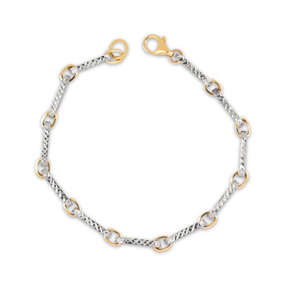 Diamond-Cut Paperclip Link Bracelet 14K Yellow Gold 7.5”