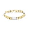 Thumbnail Image 0 of Semi-Solid Curb Chain Station Bracelet 10K Two-Tone Gold 8.5"