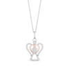 Thumbnail Image 1 of Hallmark Diamonds Angel Heart Necklace 1/5 ct tw Sterling Silver & 10K Rose Gold 18"