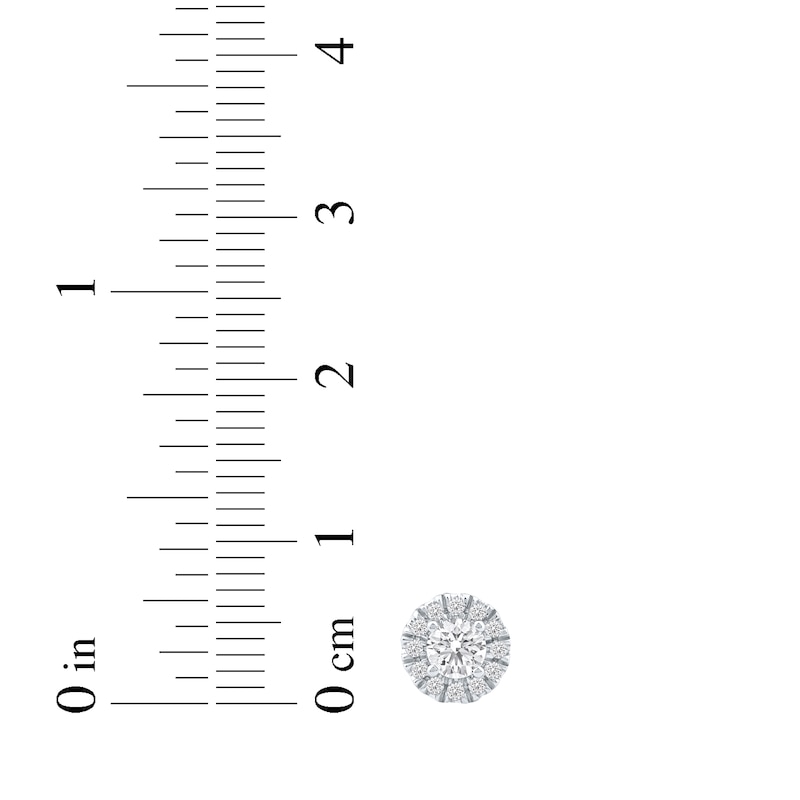 Main Image 6 of KAY Lab-Grown diamonds Halo Stud Earrings 1/2 ct tw 14K White Gold (F/VS2)