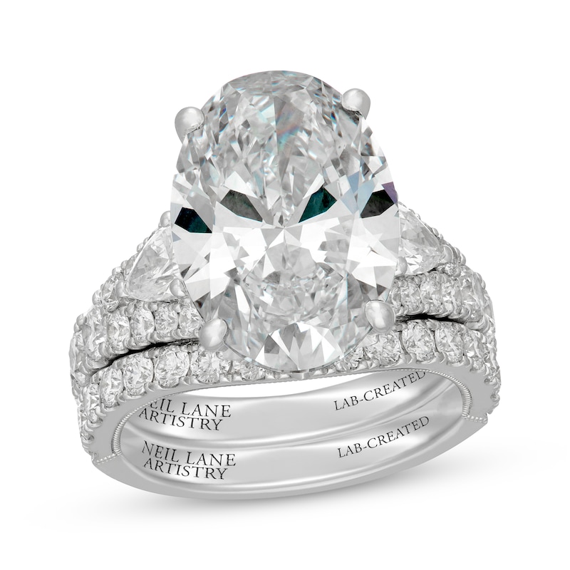 Main Image 1 of Neil Lane Artistry Oval-Cut Lab-Grown Diamond Bridal Set 10-1/2 ct tw 14K White Gold