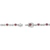 Thumbnail Image 3 of Garnet & White Lab-Created Sapphire Infinity Link Bracelet Sterling Silver 7.25"