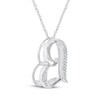 Thumbnail Image 2 of Diamond Tilted Heart Necklace 1/8 ct tw Sterling Silver 18"