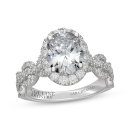 Neil Lane Artistry Heritage Oval-Cut Lab-Grown Diamond Halo Engagement Ring 3 ct tw 14K White Gold
