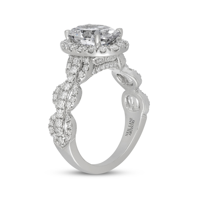 Main Image 2 of Neil Lane Artistry Heritage Oval-Cut Lab-Grown Diamond Halo Engagement Ring 3 ct tw 14K White Gold