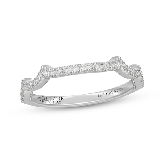 Neil Lane Artistry Heritage Lab-Grown Diamond Contour Wedding Band 1/4 ct tw 14K White Gold