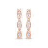Thumbnail Image 2 of Diamond Scalloped Milgrain Hoop Earrings 1/8 ct tw 10K Rose Gold