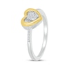 Thumbnail Image 2 of Diamond Heart Promise Ring 1/10 ct tw Sterling Silver & 10K Yellow Gold