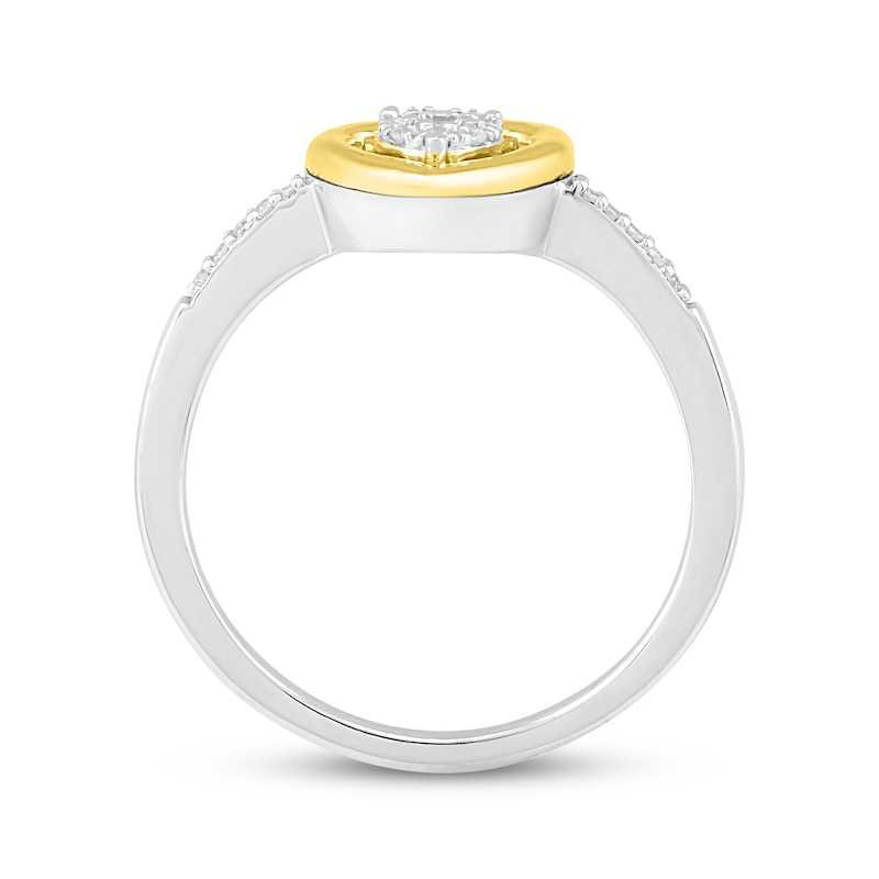 Main Image 3 of Diamond Heart Promise Ring 1/10 ct tw Sterling Silver & 10K Yellow Gold