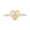 Thumbnail Image 4 of Diamond Heart Promise Ring 1/10 ct tw Sterling Silver & 10K Yellow Gold