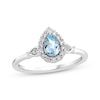 Thumbnail Image 1 of KAY Lab-Grown Diamonds Pear-Shaped Aquamarine & Lab-Grown diamond Ring 1/6 ct tw 10K White Gold