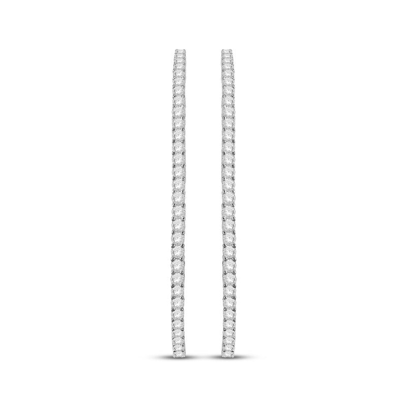 Main Image 2 of Diamond Inside-Out Oval Hoop Earrings 7 ct tw 14K White Gold 68mm