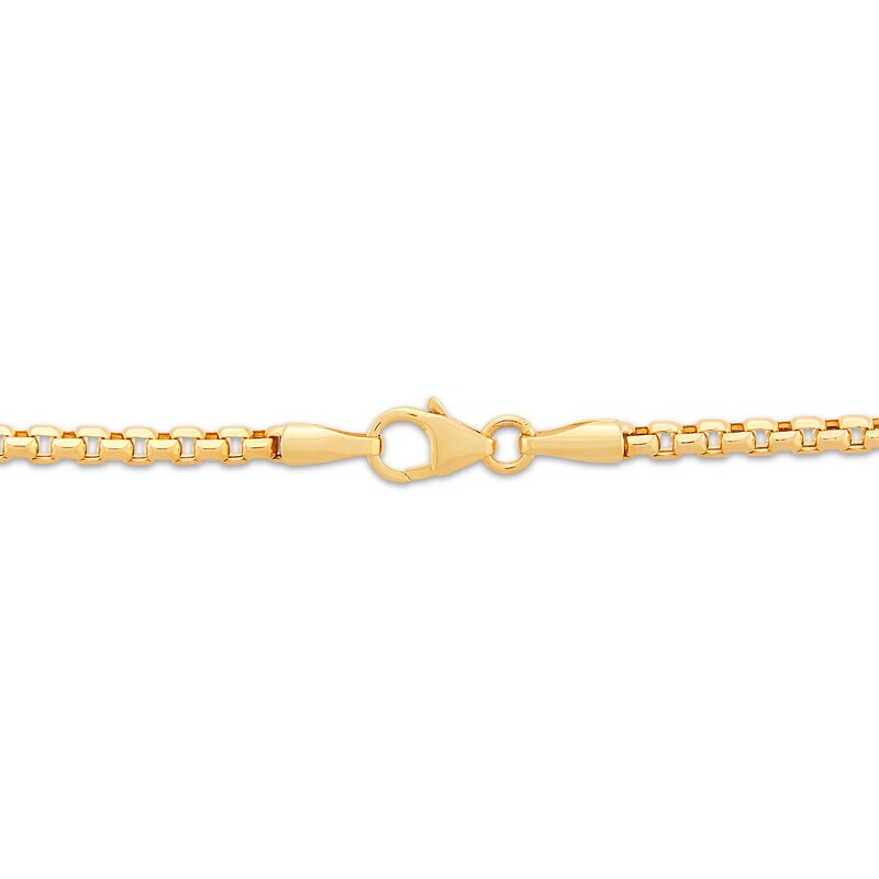 Main Image 3 of Paperclip Station Box Chain Necklace 2.45mm Hollow 10K Yellow Gold 18"