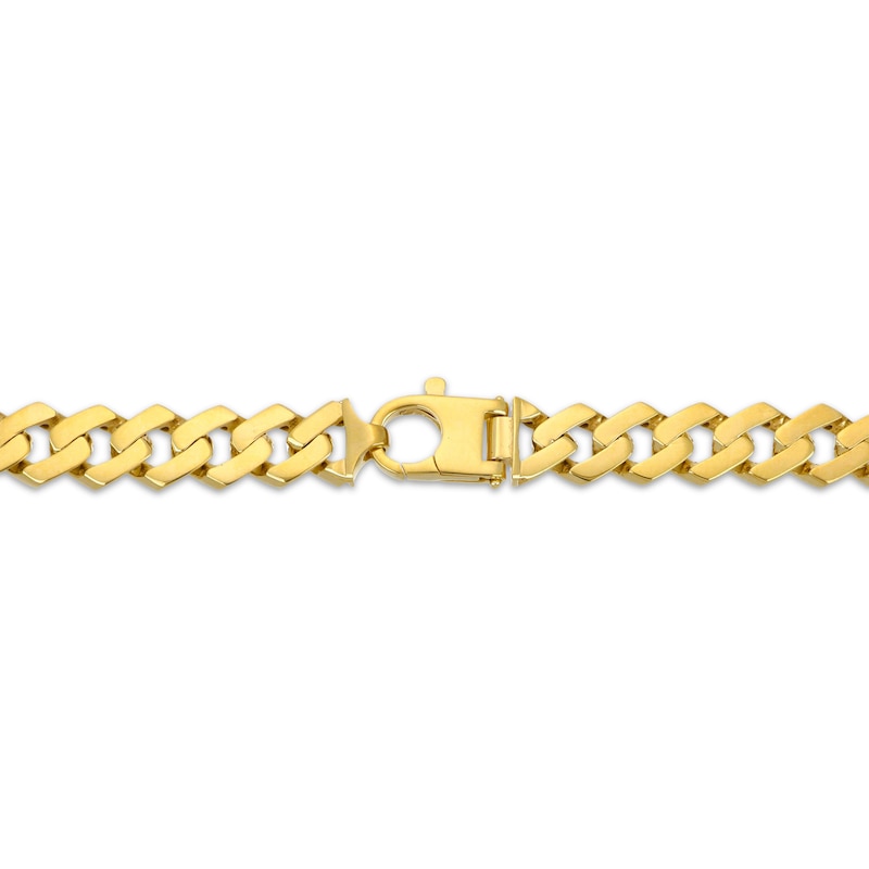Main Image 3 of 10mm Hexagon Curb Chain Bracelet Semi-Solid 10K Yellow Gold 8.5"