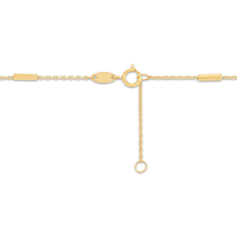 Main Image 3 of Bead Trio & Bar Station Anklet 10K Yellow Gold 10"