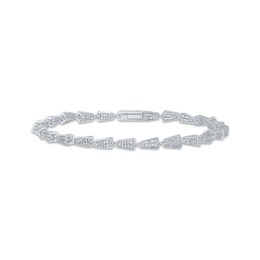 Men's Diamond Triangle Link Bracelet 2 ct tw Sterling Silver 8.5&quot;