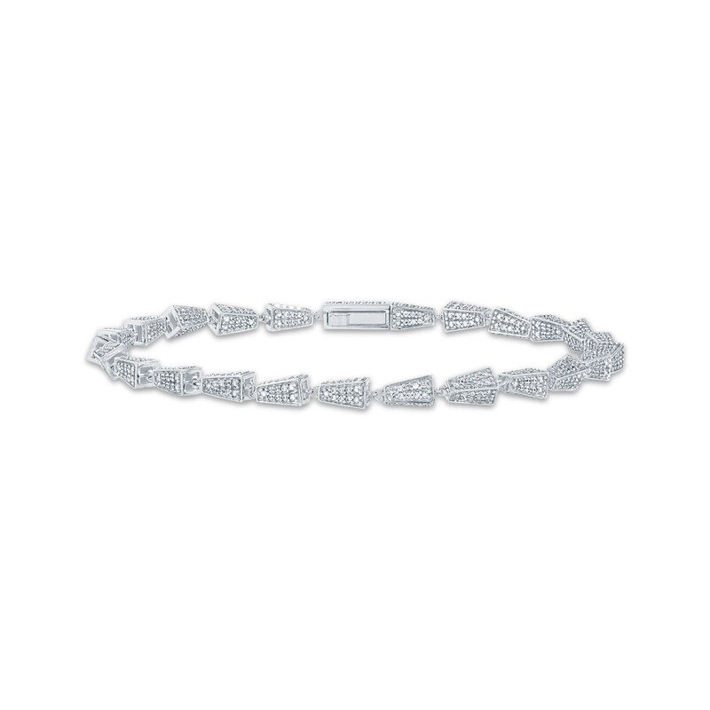 Main Image 1 of Men's Diamond Triangle Link Bracelet 2 ct tw Sterling Silver 8.5"