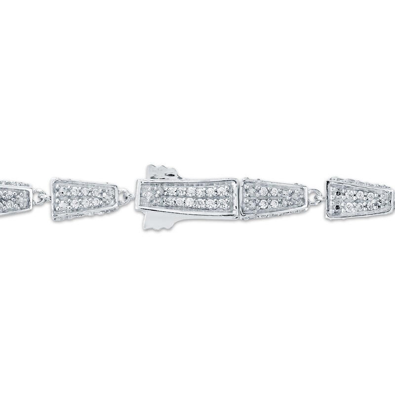 Main Image 2 of Men's Diamond Triangle Link Bracelet 2 ct tw Sterling Silver 8.5"