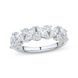 Adore Lab-Grown Diamonds Marquise & Round-Cut Diamond Anniversary Ring 1-1/4 ct tw 14K White Gold