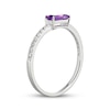Thumbnail Image 2 of Baguette-Cut Amethyst & White Lab-Created Sapphire Ring Sterling Silver