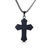 Thumbnail Image 2 of Men's Carbon Fiber Cross Necklace Black Ion-Plated Stainless Steel 24"