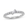 Thumbnail Image 1 of Adore Tilted Baguette & Round-Cut Diamond Anniversary Ring 1/4 ct tw 14K White Gold