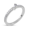 Thumbnail Image 2 of Adore Tilted Baguette & Round-Cut Diamond Anniversary Ring 1/4 ct tw 14K White Gold