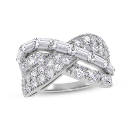 KAY Lab-Grown Diamonds Baguette & Round-Cut Crossover Ring 2 ct tw 14K White Gold