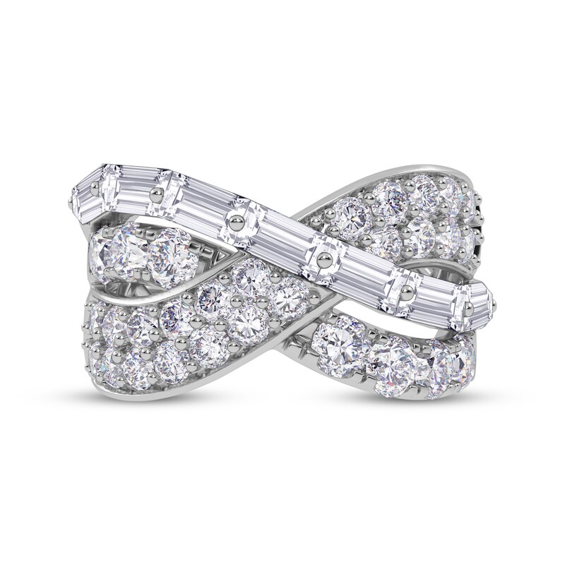 Main Image 3 of KAY Lab-Grown Diamonds Baguette & Round-Cut Crossover Ring 2 ct tw 14K White Gold