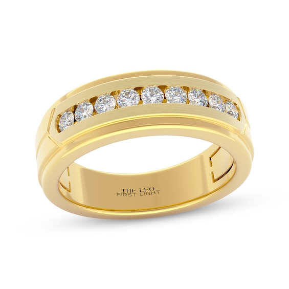 Men's THE LEO First Light Diamond Wedding Band 1/2 ct tw 14K Yellow Gold