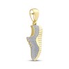 Thumbnail Image 2 of Men's Diamond Sneaker Necklace Charm 1/6 ct tw 10K Yellow Gold