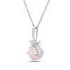 Thumbnail Image 2 of Cushion-Cut Lab-Created Opal & White Lab-Created Sapphire Necklace Sterling Silver 18"