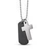 Thumbnail Image 2 of Men's Cross & Dog Tag Necklace Stainless Steel & Black Ion Plating 24"