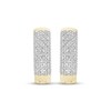 Thumbnail Image 2 of Men's Diamond Lattice Huggie Hoop Earrings 1/3 ct tw 10K Yellow Gold