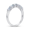Thumbnail Image 2 of Oval-Cut Aquamarine & White Lab-Created Sapphire Ring Sterling Silver