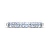 Thumbnail Image 3 of Oval-Cut Aquamarine & White Lab-Created Sapphire Ring Sterling Silver