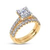 Thumbnail Image 2 of Adore Square Emerald-Cut Lab-Grown Diamond Bridal Set 3 ct tw 14K Yellow Gold