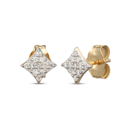 Diamond Rhombus Stud Earrings 1/10 ct tw 10K Yellow Gold