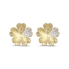 Thumbnail Image 2 of Diamond Pavé Flower Heart Stud Earrings 1/10 ct tw 10K Yellow Gold