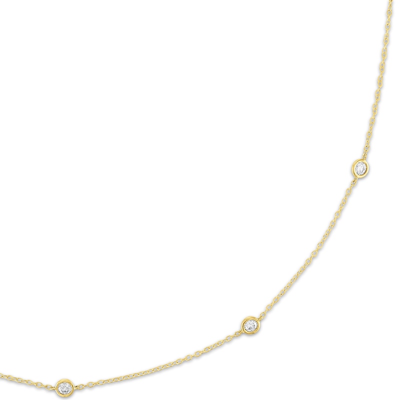 Main Image 2 of KAY Lab-Grown Diamonds Bezel-Set Station Necklace 1 ct tw 10K Yellow Gold 18"