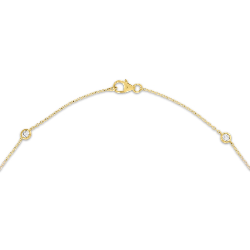 Main Image 3 of KAY Lab-Grown Diamonds Bezel-Set Station Necklace 1 ct tw 10K Yellow Gold 18"